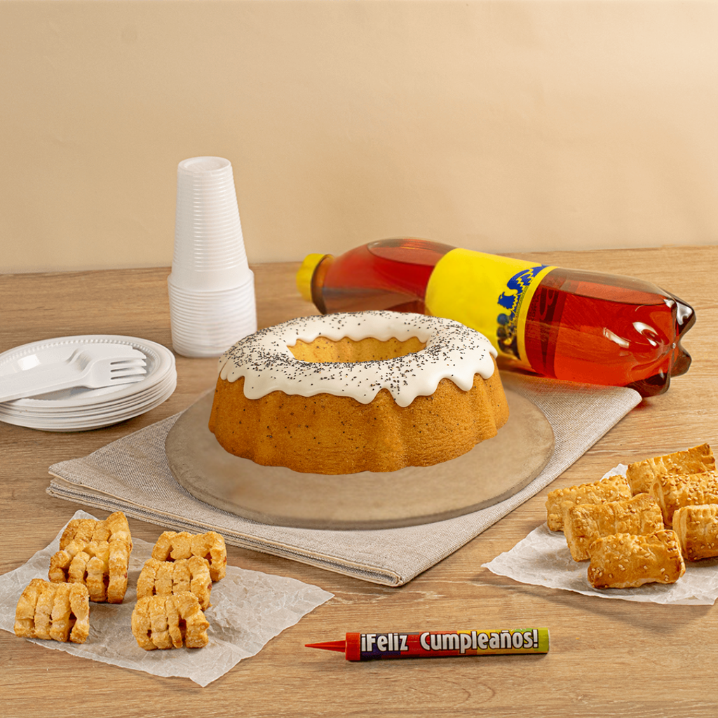 [2037] Pack de Cumpleaños Torta Naranja y Amapola